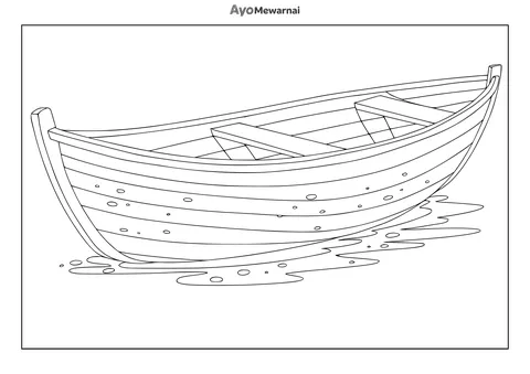 Gambar Mewarnai Perahu Kayu Sederhana
