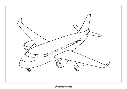 Gambar Mewarnai Pesawat Boeing 747
