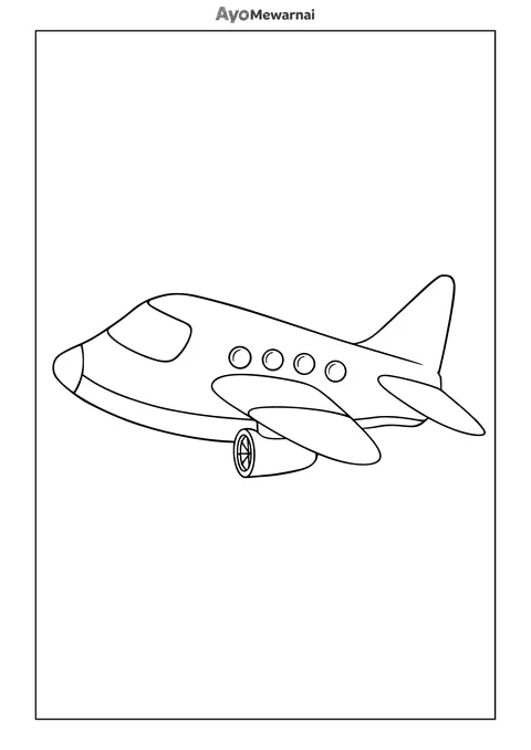 Gambar Mewarnai Pesawat Jet Penumpang