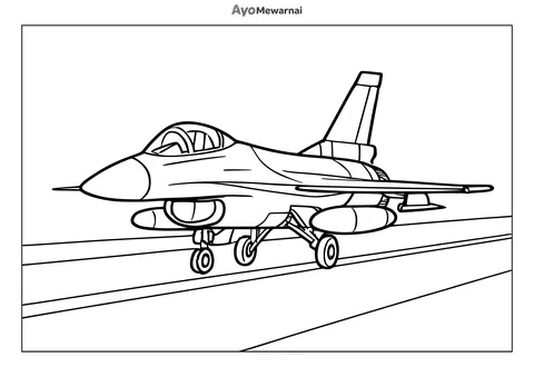 Gambar Mewarnai Pesawat Tempur Meluncur