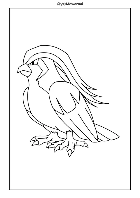 Gambar Mewarnai Pidgeot Si Pokémon Burung