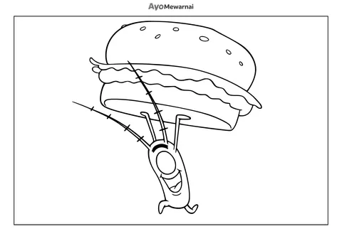 Gambar Mewarnai Plankton Mencuri Krabby Patty