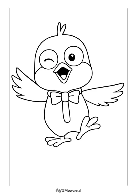 Gambar Mewarnai Poby Si Burung Ceria Pororo