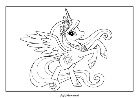 Gambar Mewarnai Princess Celestia