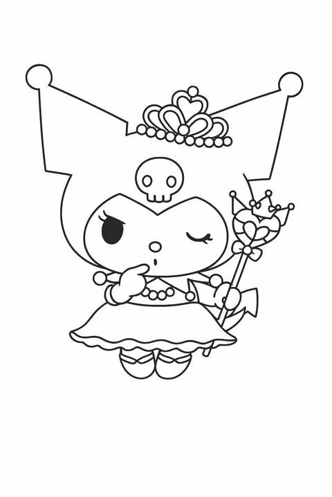 Gambar Mewarnai Putri Kuromi Cantik