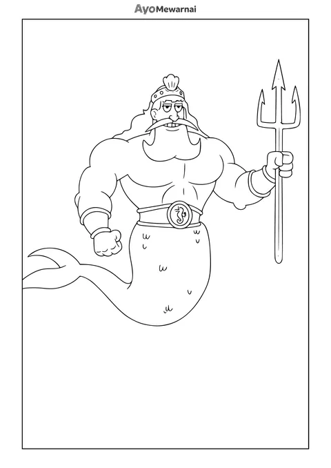 Gambar Mewarnai Raja Neptunus