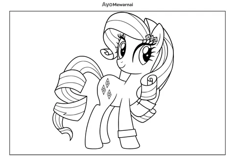 Gambar Mewarnai Rarity dengan Gaya Anggun
