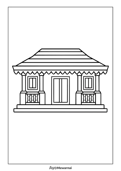 Gambar Mewarnai Rumah Adat Betawi