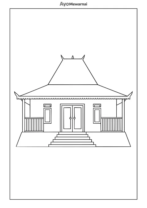 Gambar Mewarnai Rumah Adat Joglo