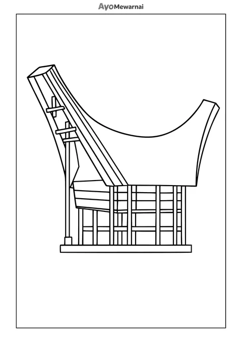 Gambar Mewarnai Rumah Adat Tongkonan