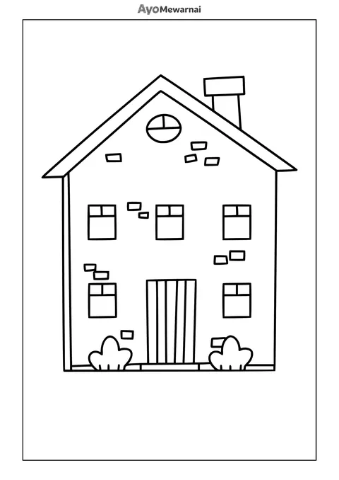 Gambar Mewarnai Rumah Bertingkat