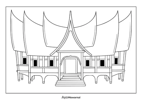 Gambar Mewarnai Rumah Gadang