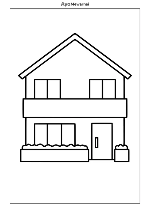Gambar Mewarnai Rumah Gaya Jepang Modern