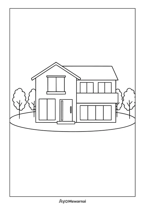 Gambar Mewarnai Rumah Kontemporer