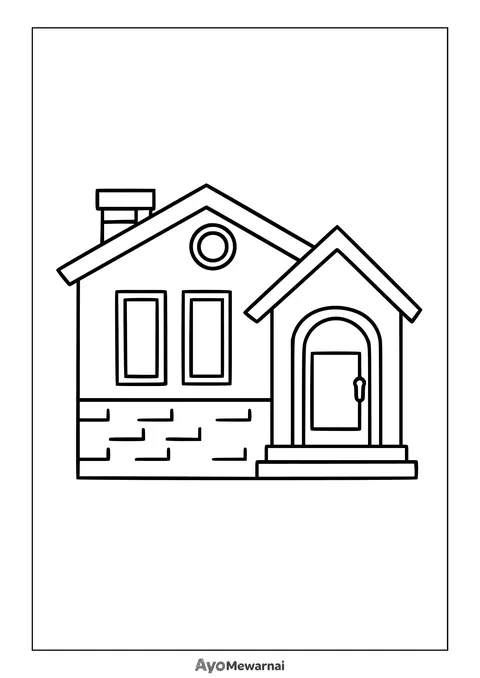 Gambar Mewarnai Rumah Moderen Klasik