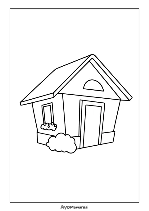 Gambar Mewarnai Rumah Mungil