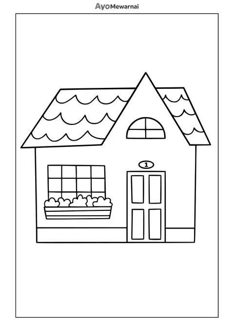 Gambar Mewarnai Rumah Nomor Satu