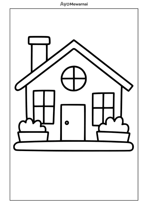 Gambar Mewarnai Rumah Sederhana
