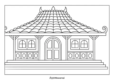 Gambar Mewarnai Rumah Tionghoa Peranakan