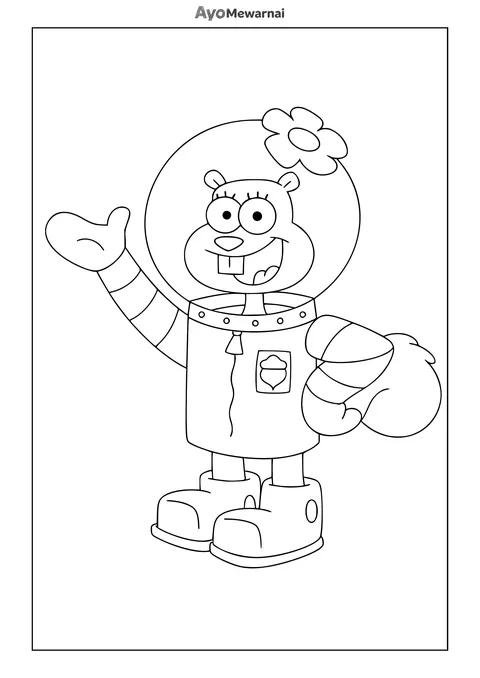 Gambar Mewarnai Sandy Cheeks