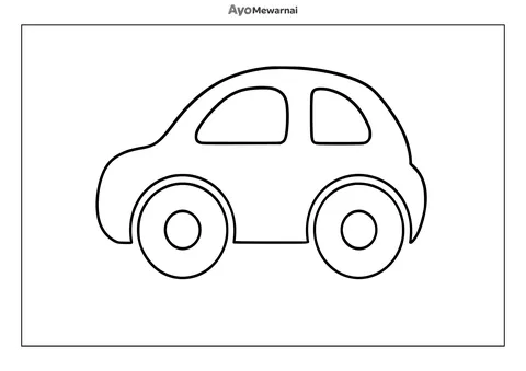 Gambar Mewarnai Siluet Mobil Sederhana