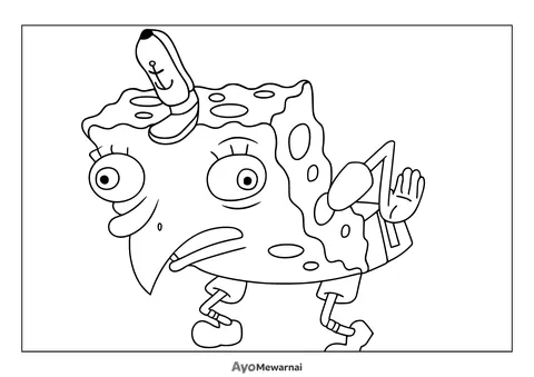 Gambar Mewarnai Spongebob Seperti Ayam