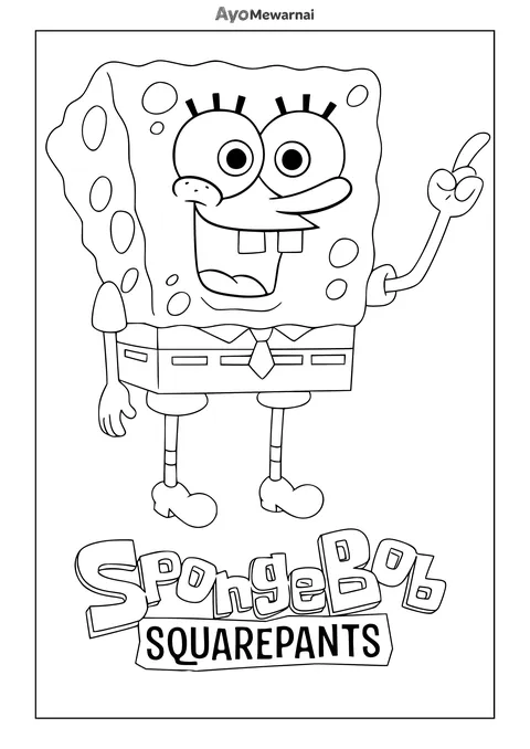 Gambar Mewarnai Spongebob Tertawa