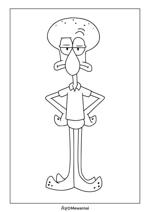 Gambar Mewarnai Squidward Marah