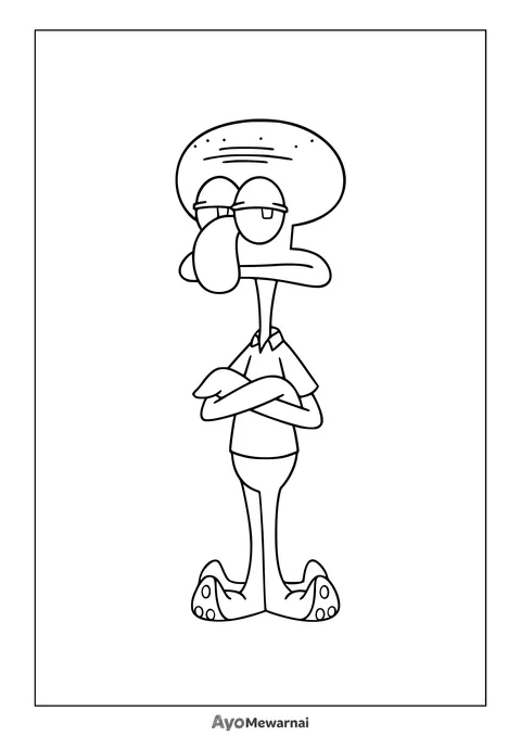 Gambar Mewarnai Squidward Tentacles