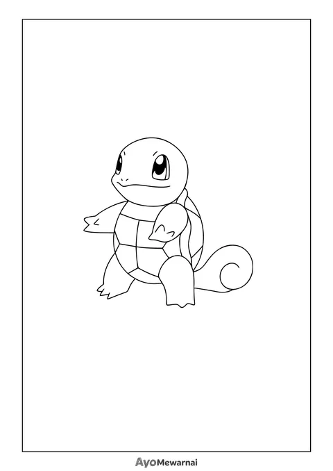 Gambar Mewarnai Squirtle Pokémon Bersiap