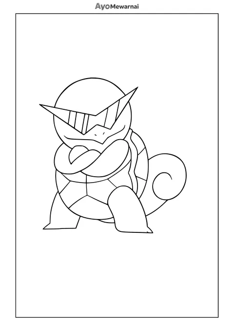 Gambar Mewarnai Squirtle Squad Leader