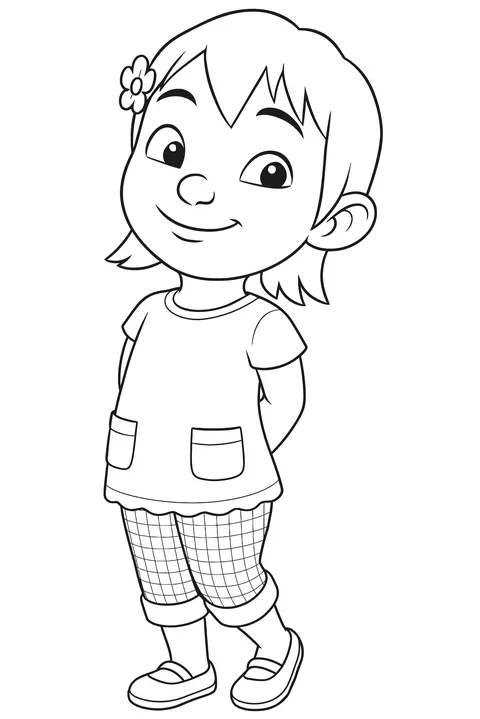 Gambar Mewarnai Susanti Upin Ipin