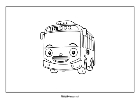 Gambar Mewarnai Tayo si Bus Bernomor 120