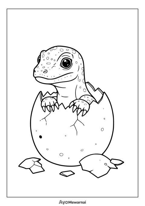 Gambar Mewarnai Telur Komodo Menetas
