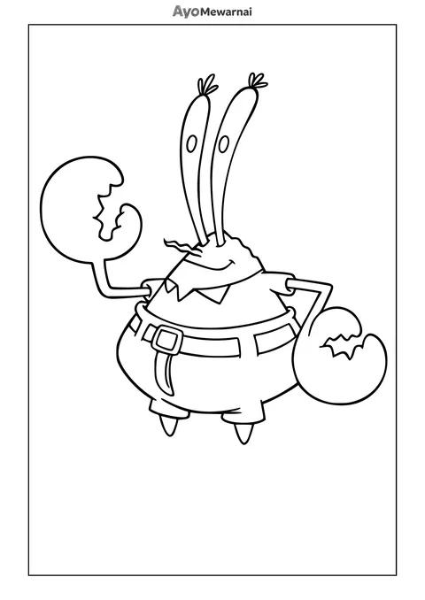 Gambar Mewarnai Tuan Krabs