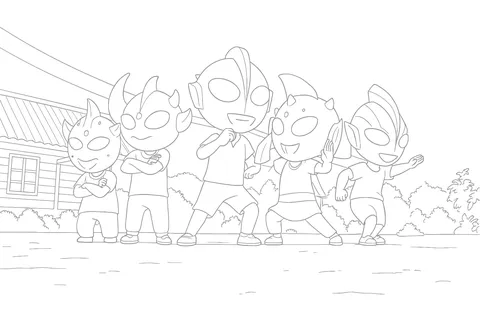 Gambar Mewarnai Upin Ipin Topeng Ultramen