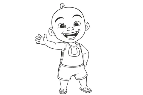Gambar Mewarnai Upin