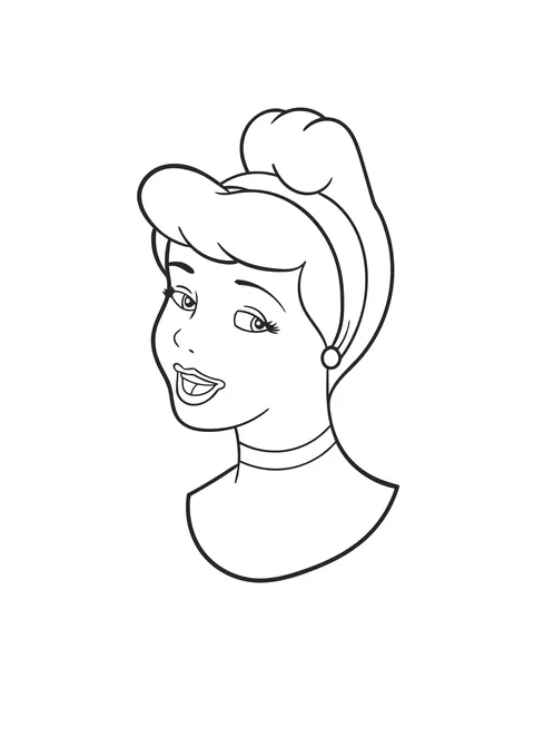 Gambar Mewarnai Wajah Cinderella